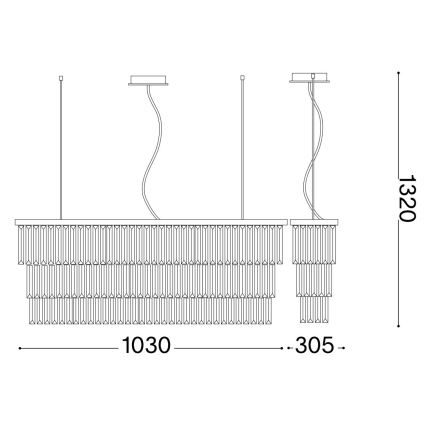 Ideal Lux - Suspension filaire en cristal MARTINEZ 8xE14/40W/230V
