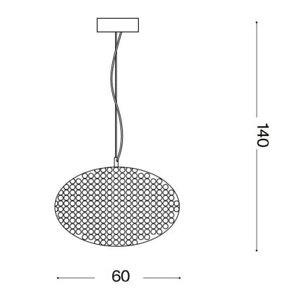 Ideal Lux - Suspension filaire en cristal ORION 12xE14/40W/230V d. 60 cm argent
