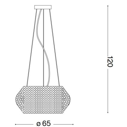 Ideal Lux - Suspension filaire en cristal PASHA 14xE14/40W/230V d. 65 cm chrome brillant