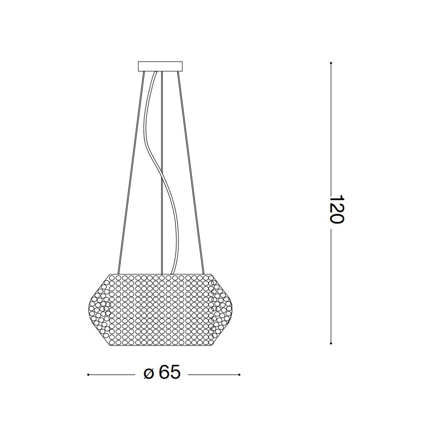 Ideal Lux - Suspension filaire en cristal PASHA 14xE14/40W/230V d. 65 cm chrome brillant