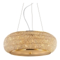 Ideal Lux - Suspension filaire en cristal PASHA 14xE14/40W/230V d. 65 cm doré