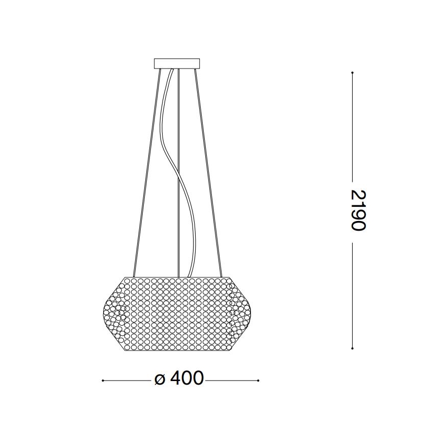 Ideal Lux - Suspension filaire en cristal PASHA 6xE14/40W/230V d. 40 cm doré