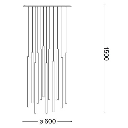 Ideal Lux - Suspension filaire FILO LED/25W/230V laiton