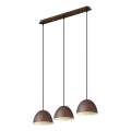 Ideal Lux - Suspension filaire FOLK 3xE27/60W/230V marron