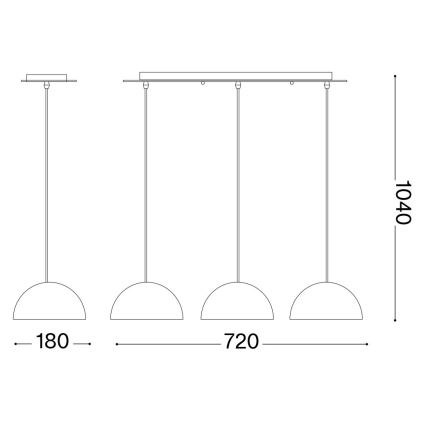 Ideal Lux - Suspension filaire FOLK 3xE27/60W/230V marron