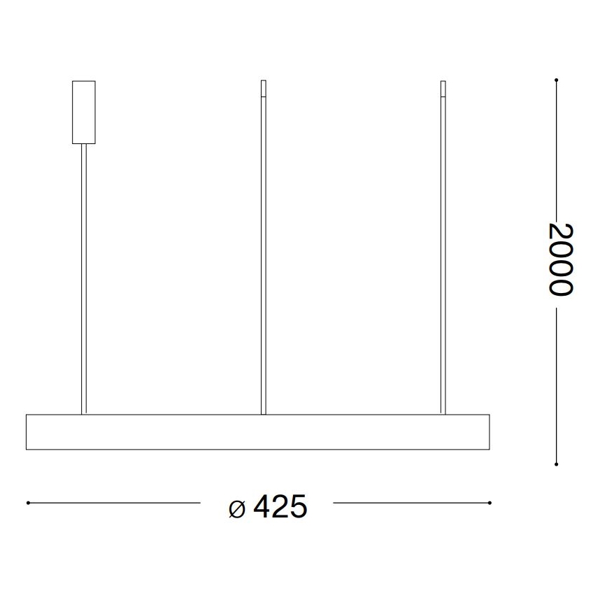 Ideal Lux - Suspension filaire GEMINI LED/38W/230V d. 42,5 cm CRI 90 noir