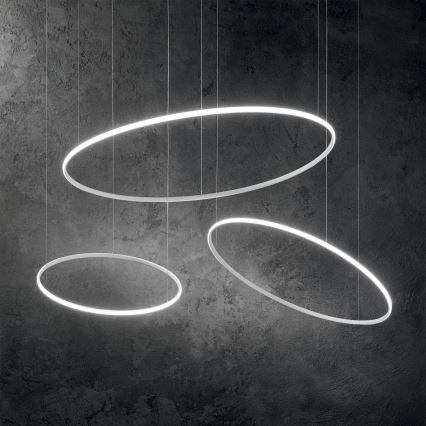 Ideal Lux - Suspension filaire HULAHOOP LED/28W/230V 3000K d. 61 cm CRI 90 blanc