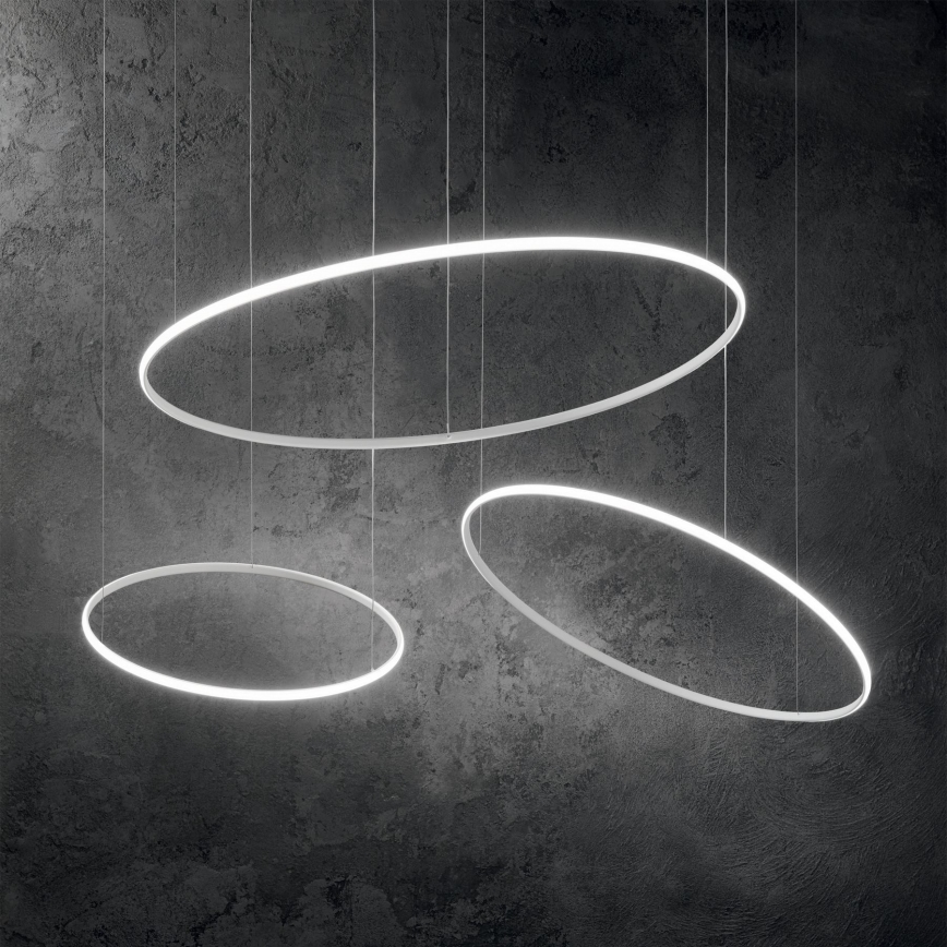 Ideal Lux - Suspension filaire HULAHOOP LED/28W/230V 3000K d. 61 cm CRI 90 blanc