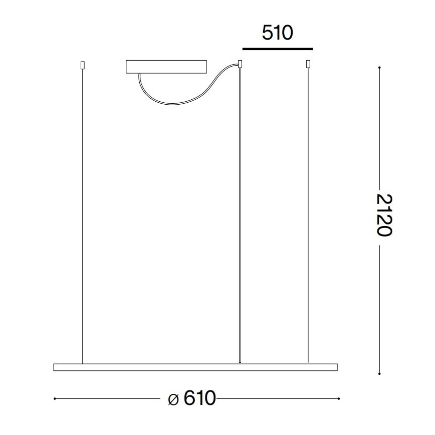 Ideal Lux - Suspension filaire HULAHOOP LED/28W/230V 3000K d. 61 cm CRI 90 blanc
