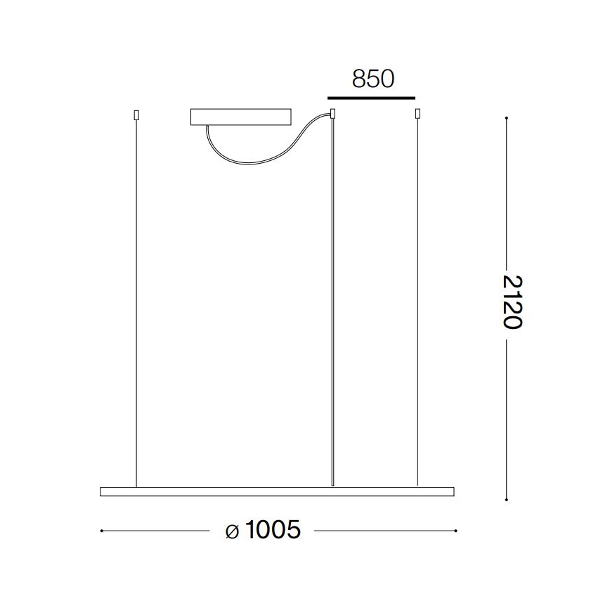 Ideal Lux - Suspension filaire HULAHOOP LED/46W/230V 3000K d. 100 cm CRI 90 blanc