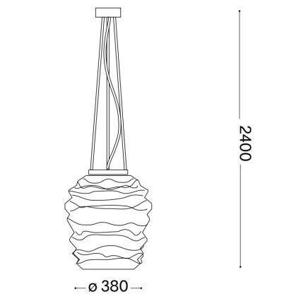 Ideal Lux - Suspension filaire KARMA 1xE27/60W/230V d. 38 cm blanc