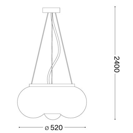 Ideal Lux - Suspension filaire LED ARIZONA 5xGX53/9W/230V d. 52 cm blanc