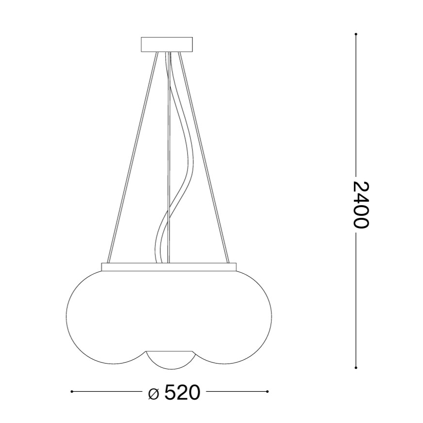 Ideal Lux - Suspension filaire LED ARIZONA 5xGX53/9W/230V d. 52 cm blanc