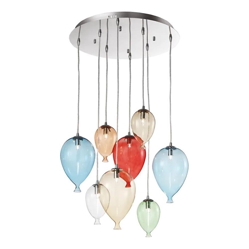 Ideal Lux - Suspension filaire LED CLOWN 8xG9/3W/230V d. 50 cm coloré