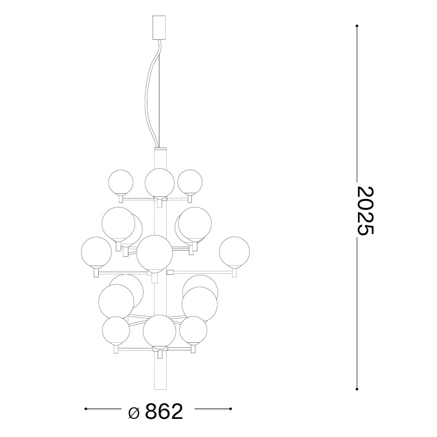 Ideal Lux - Suspension filaire LED COPERNICO 20xG9/3W/230V d. 86 cm noir