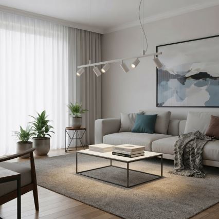 Ideal Lux - Suspension filaire LED DYNAMITE 6xGU10/7W/230V CRI 90 blanc