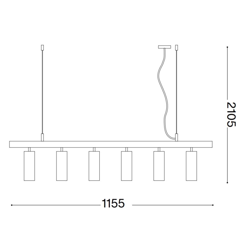 Ideal Lux - Suspension filaire LED DYNAMITE 6xGU10/7W/230V CRI 90 blanc