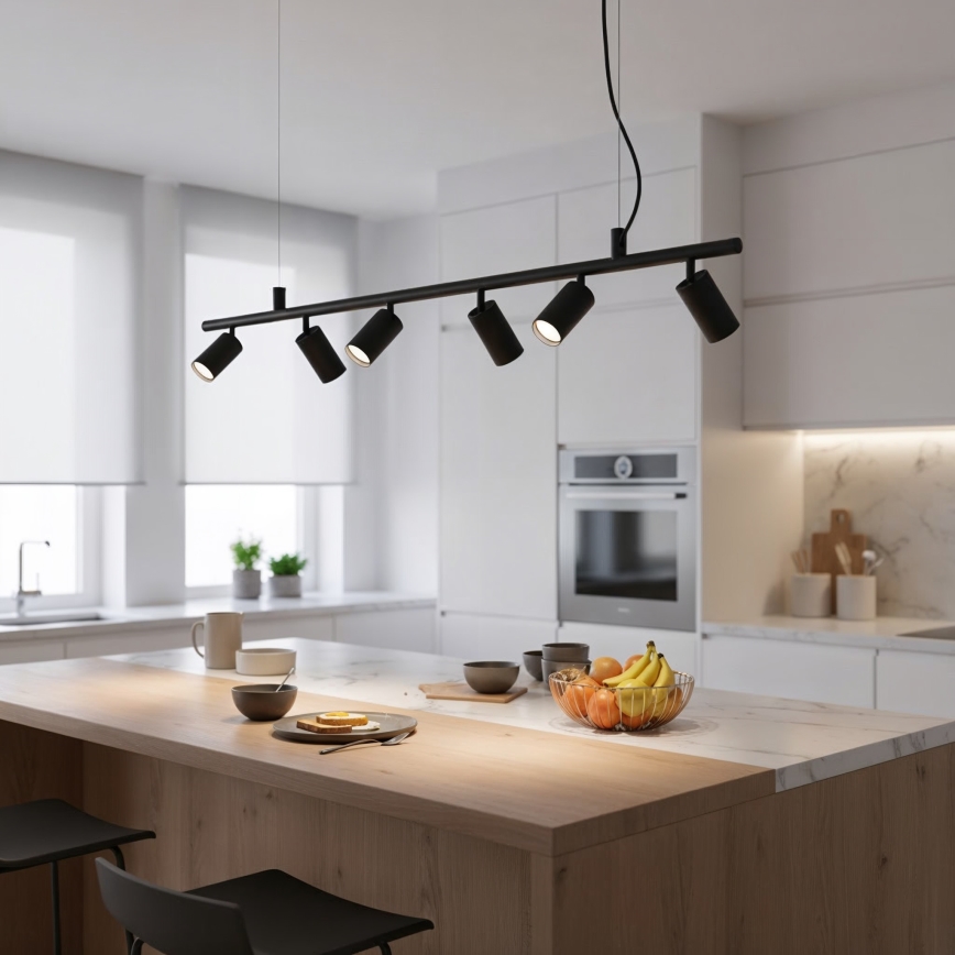 Ideal Lux - Suspension filaire LED DYNAMITE 6xGU10/7W/230V CRI 90 noir