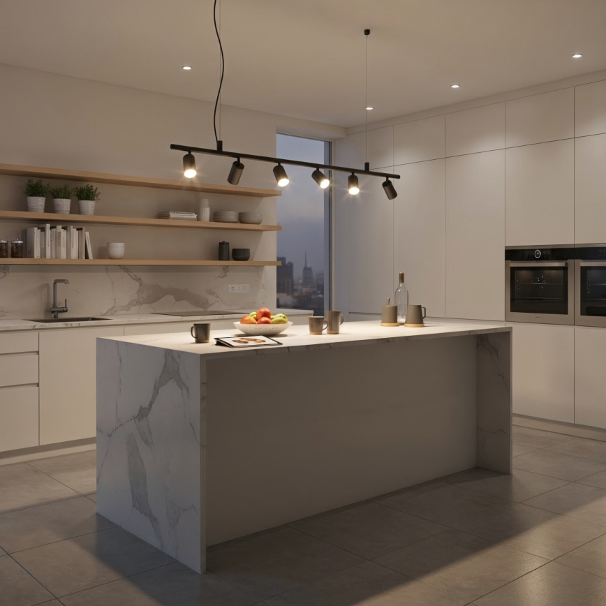 Ideal Lux - Suspension filaire LED DYNAMITE 6xGU10/7W/230V CRI 90 noir