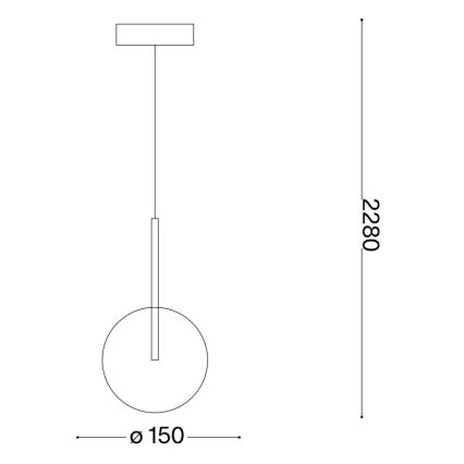 Ideal Lux - Suspension filaire LED EQUINOXE 1xG4/2W/230V d. 15 cm laiton/transparent