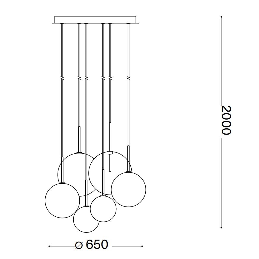 Ideal Lux - Suspension filaire LED EQUINOXE 6xG4/2W/230V d. 65 cm laiton/transparent
