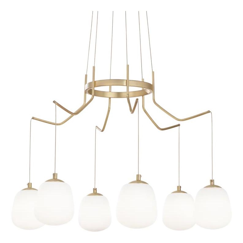 Ideal Lux - Suspension filaire LED KAROUSEL 6xG9/3W/230V d. 72 cm laiton