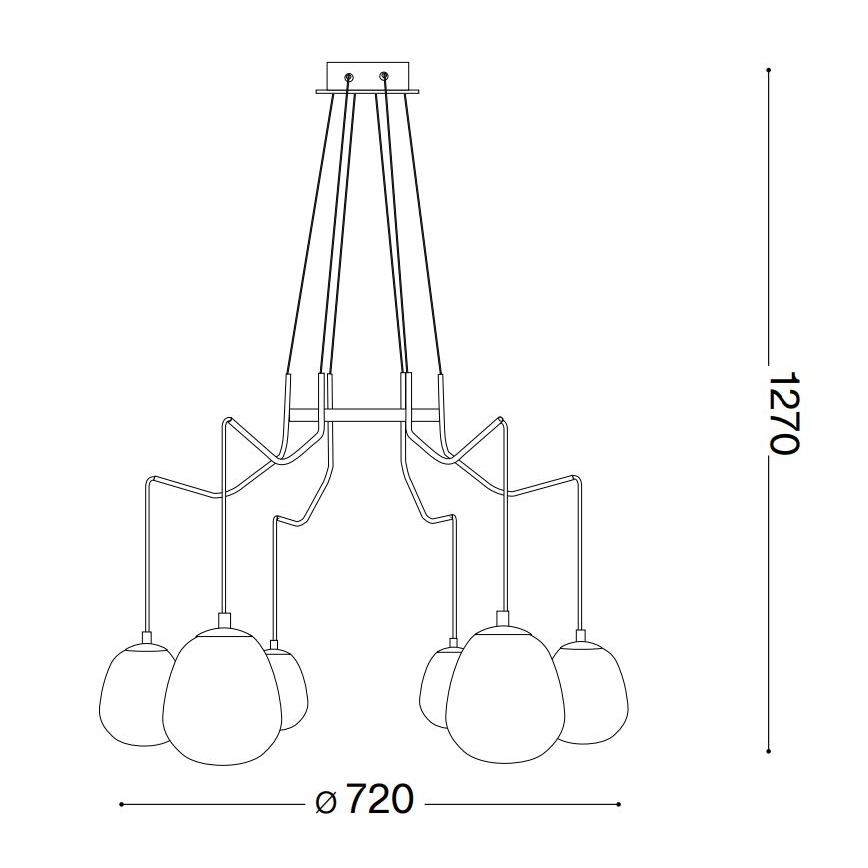 Ideal Lux - Suspension filaire LED KAROUSEL 6xG9/3W/230V d. 72 cm laiton