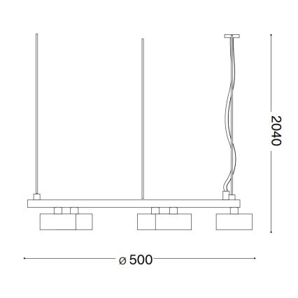 Ideal Lux - Suspension filaire LED MINOR 5xGX53/9W/230V d. 50 cm noir