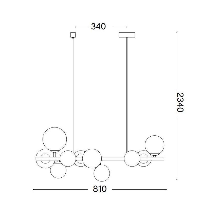 Ideal Lux - Suspension filaire LED PERLAGE 10xG9/3W/230V 81 cm noir/fumé