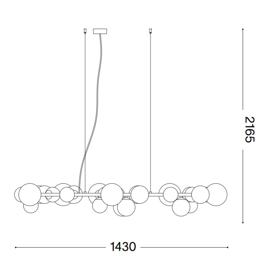 Ideal Lux - Suspension filaire LED PERLAGE 30xG9/3W/230V 143 cm noir/fumé
