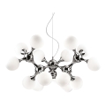 Ideal Lux - Suspension filaire NODI 15xE14/28W/230V chrome brillant/blanc