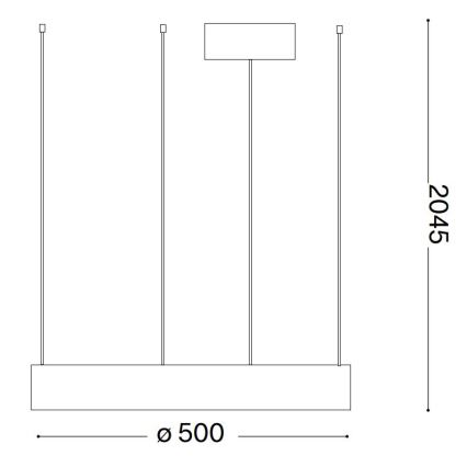 Ideal Lux - Suspension filaire ORACLE LED/28W/230V 3000K d. 50 cm CRI 90 noir