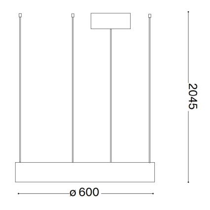 Ideal Lux - Suspension filaire ORACLE LED/33W/230V 3000K d. 60 cm CRI 90 noir