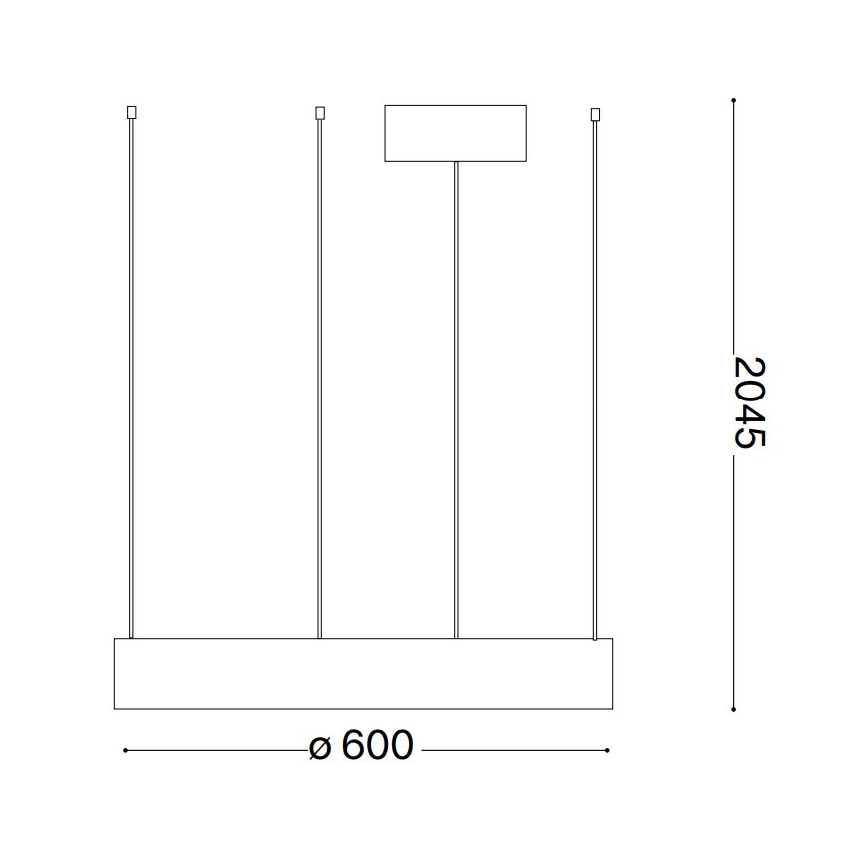 Ideal Lux - Suspension filaire ORACLE LED/33W/230V 3000K d. 60 cm CRI 90 noir