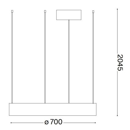 Ideal Lux - Suspension filaire ORACLE LED/35W/230V 3000K d. 70 cm CRI 90 blanc