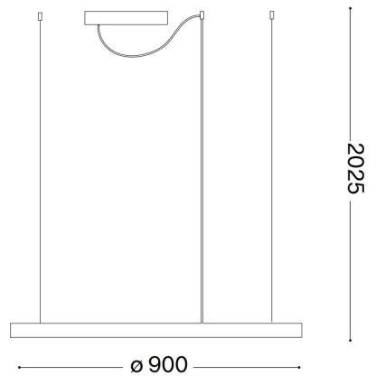 Ideal Lux - Suspension filaire ORACLE LED/55W/230V 3000K d. 90 cm noir