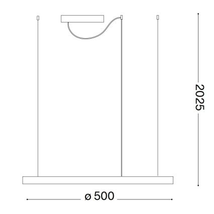 Ideal Lux - Suspension filaire à intensité variable ORACLE SLIM LED/29W/230V 3000K d. 50 cm noir