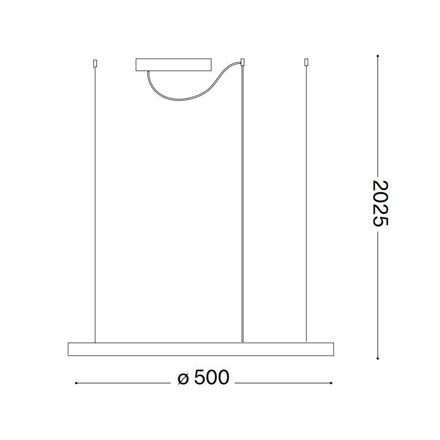 Ideal Lux - Suspension filaire ORACLE SLIM LED/32W/230V 3000K d. 50 cm noir