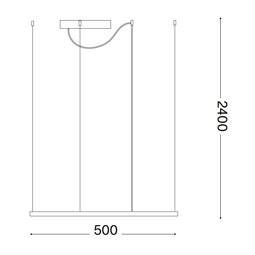 Ideal Lux - Suspension filaire ORACLE SLIM LED/33W/230V 3000K 50x50 cm blanc