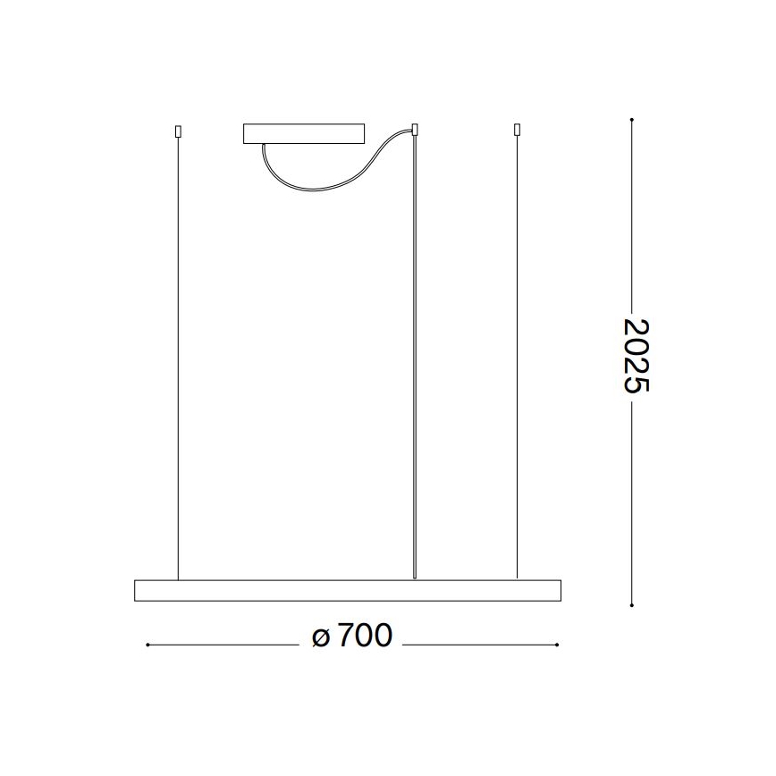 Ideal Lux - Suspension filaire à intensité variable ORACLE SLIM LED/39W/230V 3000K d. 70 cm blanc
