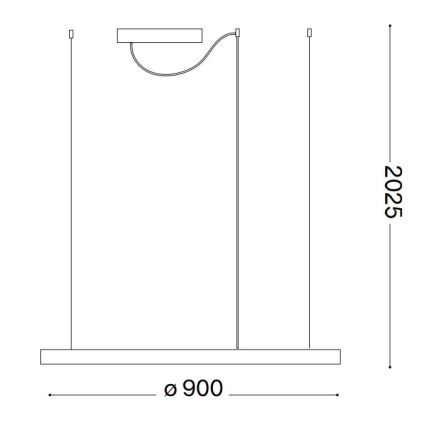 Ideal Lux - Suspension filaire à intensité variable ORACLE SLIM LED/43W/230V 3000K d. 90 cm noir
