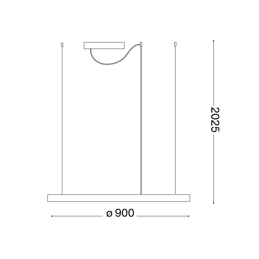 Ideal Lux - Suspension filaire à intensité variable ORACLE SLIM LED/43W/230V 3000K d. 90 cm noir