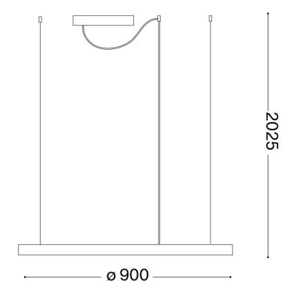 Ideal Lux - Suspension filaire ORACLE SLIM LED/53W/230V 2700K d. 90 cm noir