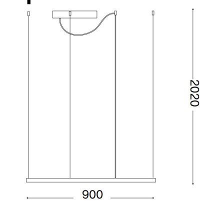 Ideal Lux - Suspension filaire ORACLE SLIM LED/53W/230V 3000K 90x90 cm blanc