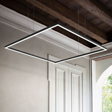 Ideal Lux - Suspension filaire ORACLE SLIM LED/53W/230V 3000K 90x90 cm noir