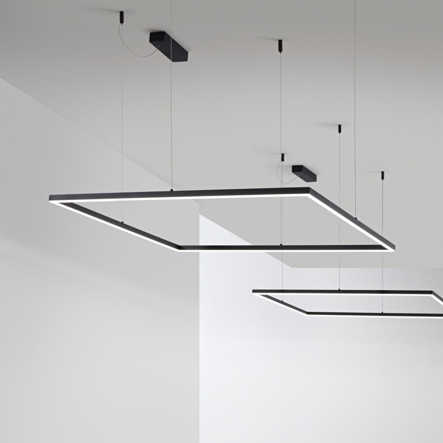 Ideal Lux - Suspension filaire ORACLE SLIM LED/53W/230V 3000K 90x90 cm noir