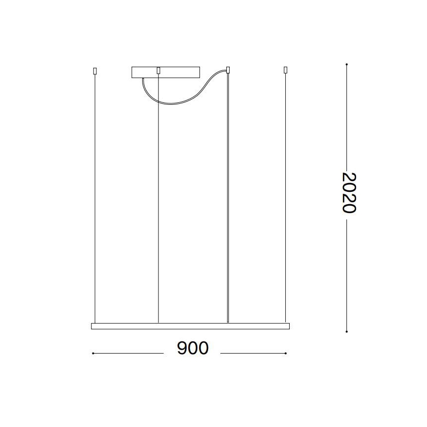 Ideal Lux - Suspension filaire ORACLE SLIM LED/53W/230V 3000K 90x90 cm noir