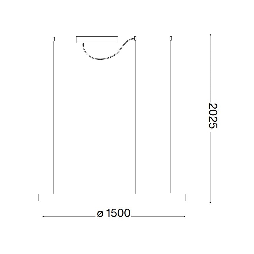 Ideal Lux - Suspension filaire ORACLE SLIM LED/83W/230V 2700K d. 150 cm noir