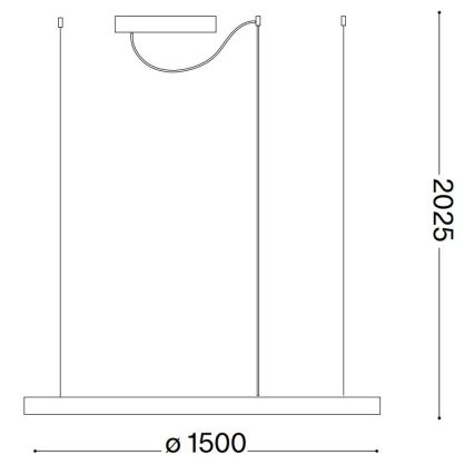 Ideal Lux - Suspension filaire ORACLE SLIM LED/89W/230V 4000K d. 150 cm noir