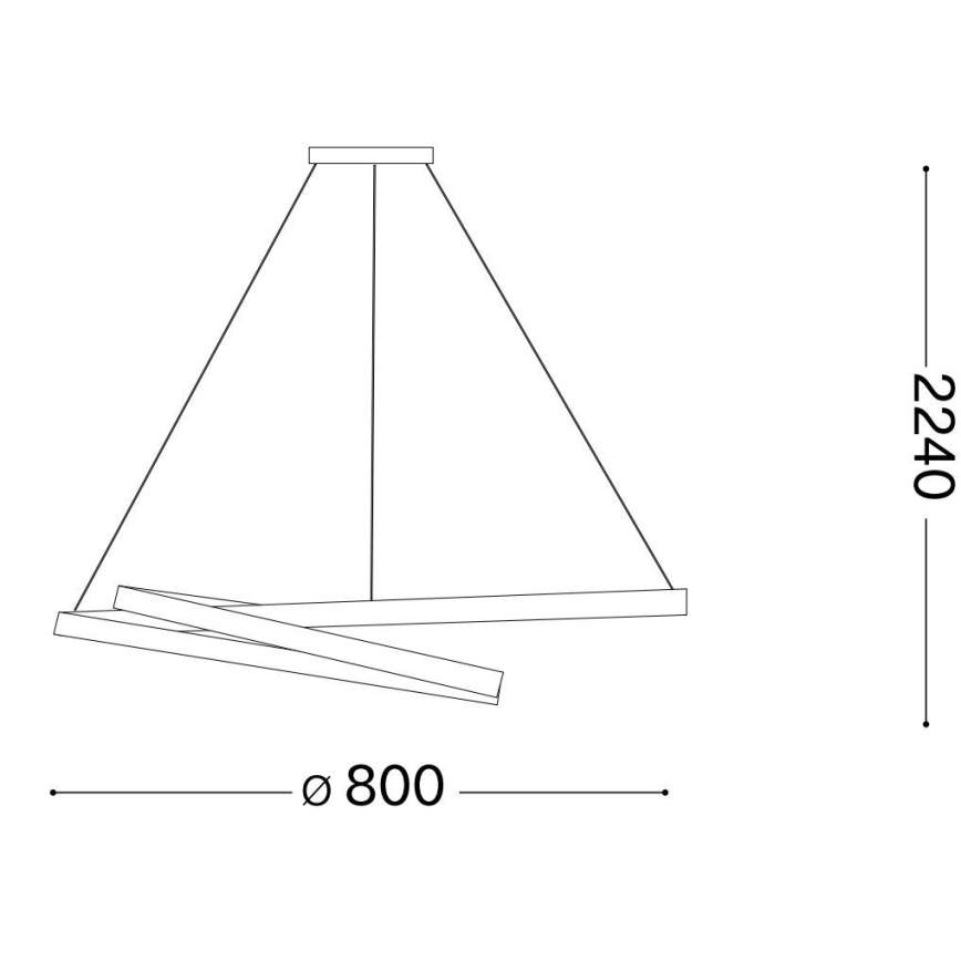 Ideal Lux - Suspension filaire OZ LED/52W/230V d. 80 cm CRI 90 noir